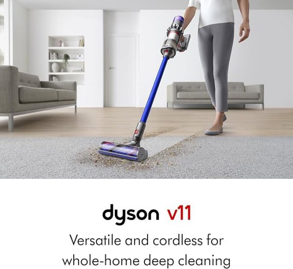 Dyson V11 Cordless Stick Vaccum, Large, Nickel/Blue Dyson V11 Cordless Stick Vaccum, Large, Nickel/Blue