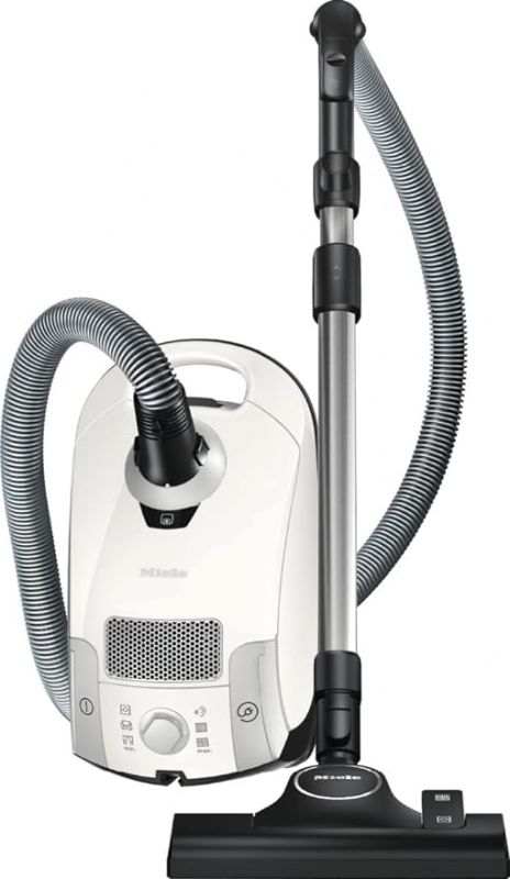 Miele Compact C1 Pure Bagged Canister Vacuum with High Suction Power Designed for Hard Floors and Low-Pile Carpet Miele Compact C1 Pure Bagged Canister Vacuum with High Suction Power Designed for Hard Floors and Low-Pile Carpet